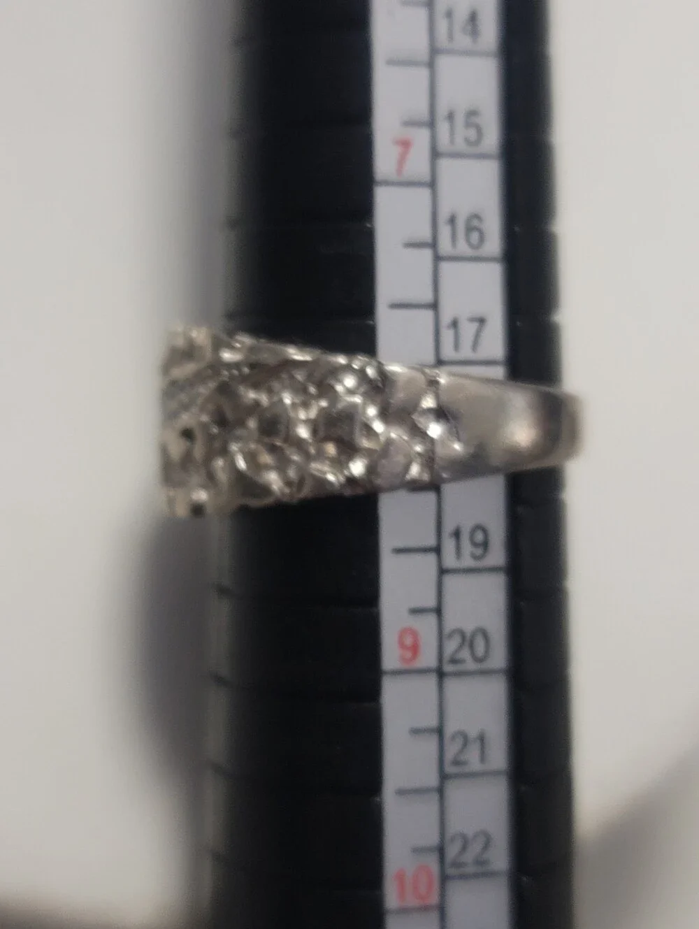 925 Sterling Silver Moissanite Claw Mark Nugget Ring Sz 8